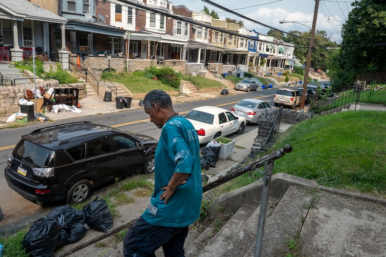 This photo shows Leon King in the Tioga neighborhood in September 2021. Central North Philadelphia around Tioga and Strawberry Mansion has some of the city's highest shares of sales from homeowners to investors who turn homes into rentals, according to researchers at Reinvestment Fund and Drexel University.