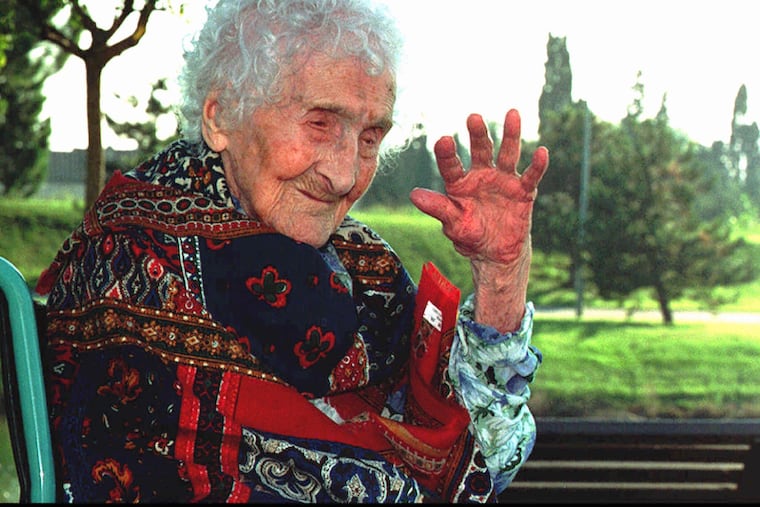 FILE -- Oct 17, 1995 file of Jeanne Calment, believed to be the world's oldest person, who died Monday August 4, 1997 at the age of 122 in her nursing home in Arles, southern France. (AP Photo/File)