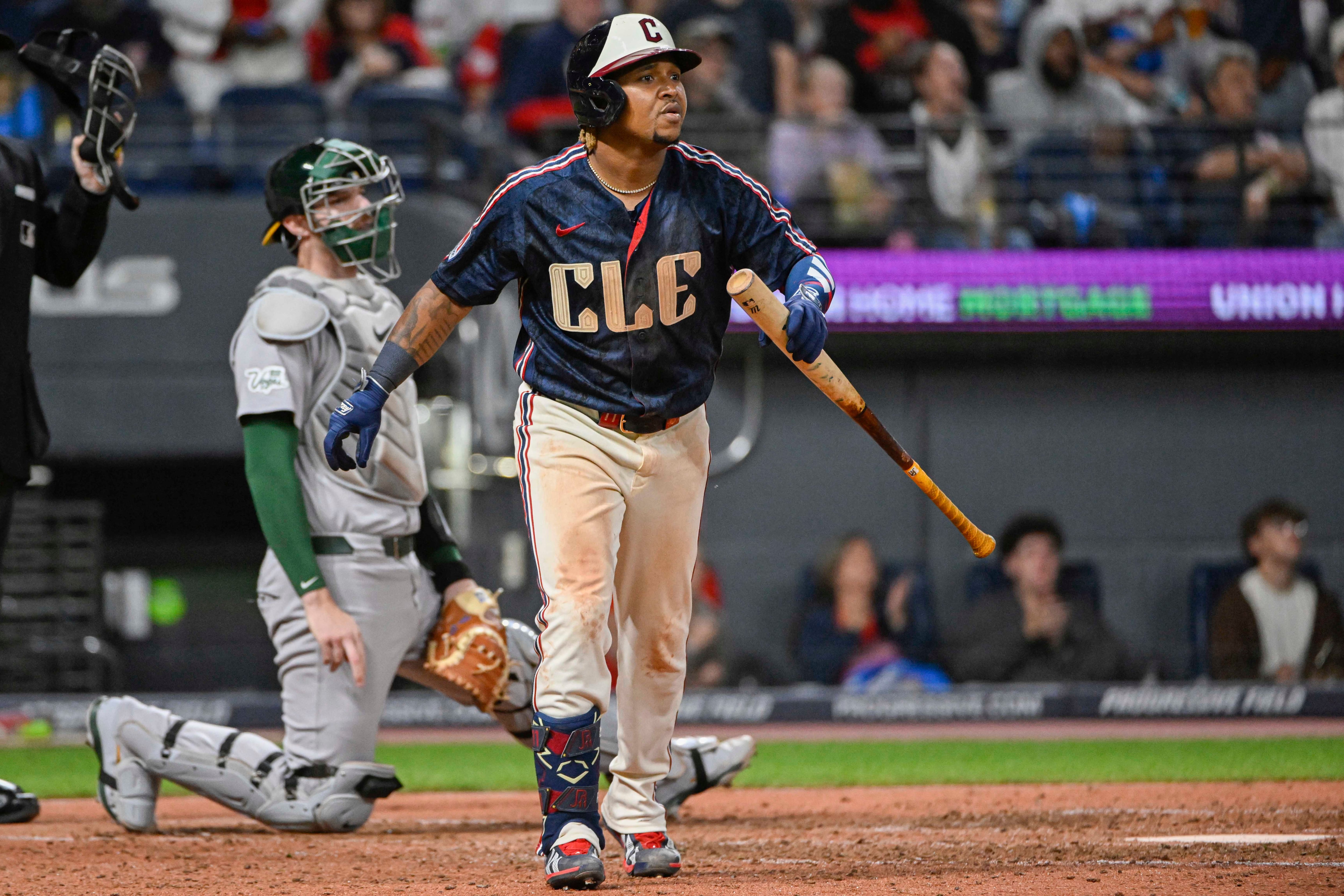 José Ramírez homers, reaches 1,000 RBIs as Guardians down A's 5-3, move into first alone in Central