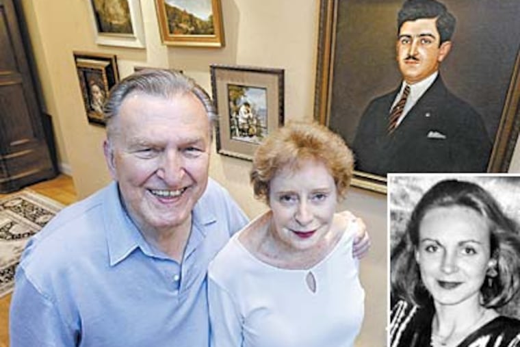 Stan and Norma Maslowski lost their daughter, Diane, inset, in the bombing of Pan Am Flight 103. The painting is of his uncle. (CLEM MURRAY / Staff Photographer)