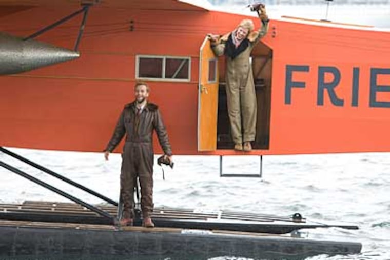 Hilary Swank as the aviatrix, with Joe Anderson. Earhart was the first woman to fly the Atlantic solo and personified the "New Woman."