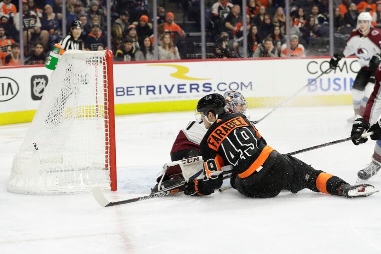 Joel Farabee had six points in the six previous games before his illness. He is expected back in the lineup for Tuesday's critical game against the Islanders up in Brooklyn.