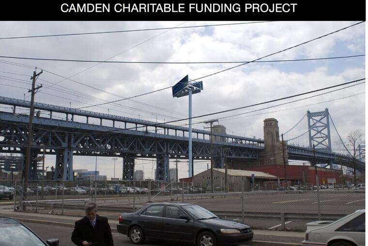 View of proposed billboard location in Camden. Courtesy Camden Charitable Funding Project.