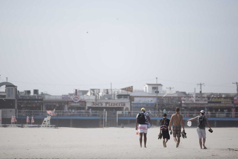 Visitors leave Wildwood Beach Thursday, June 29, 2017.