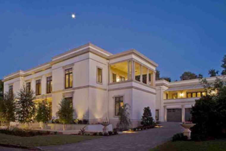 An exterior view of the New American Home, with 9,689 square feet of floor space. There was only a virtual display last year. (James F. Wilson / For the Inquirer)