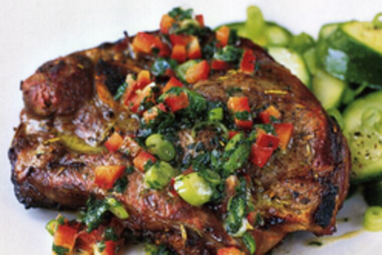 Lamb Chops with Mint-Pepper Sauce.