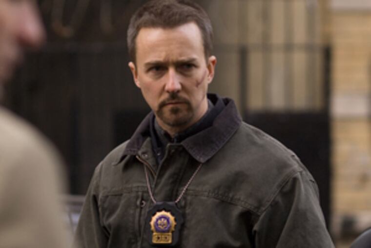 Edward Norton in a scene from the NYPD cop tale "Pride and Glory."