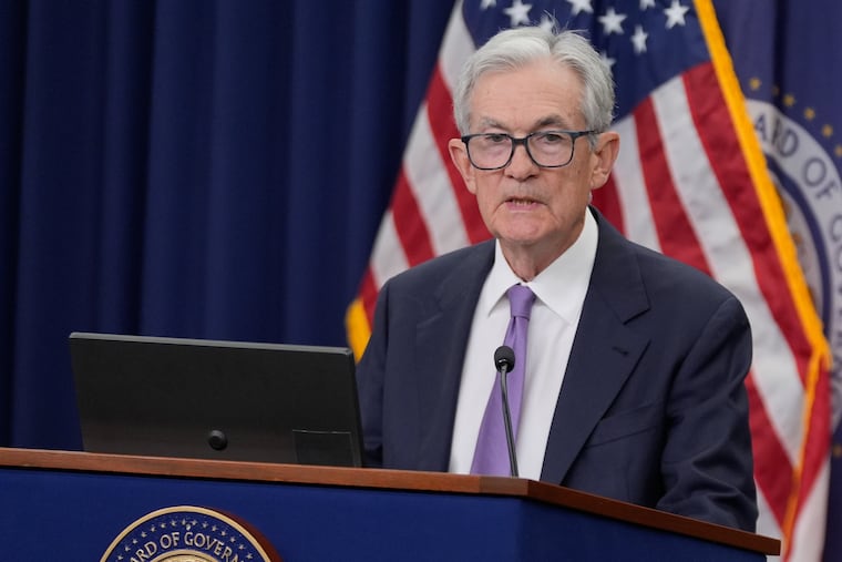 Federal Reserve Chairman Jerome Powell speaks at a news conference after the Federal Open Market Committee meeting Wednesday in Washington.