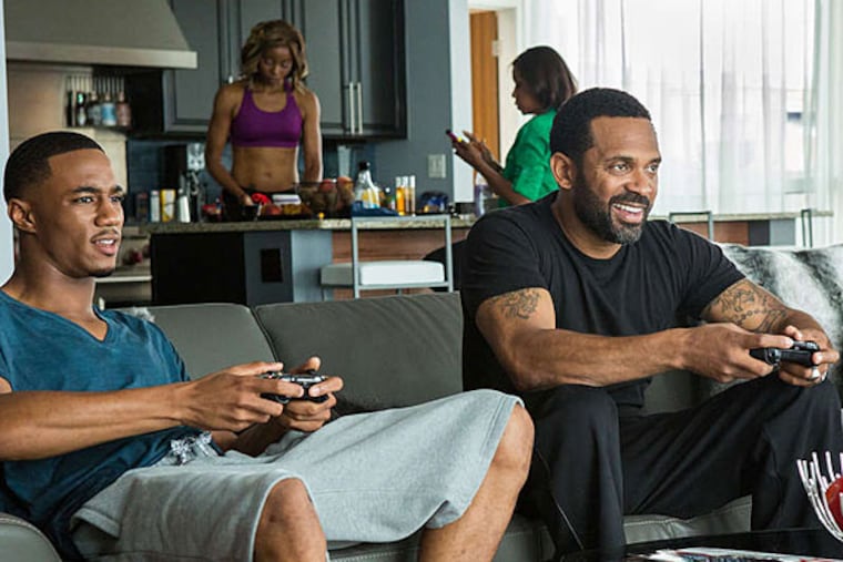 The talented basketball star Cam Calloway is played by Jessie Usher (left), with Mike Epps as Uncle Julius. (QUANTRELL D. COLBERT / Starz Entertainment)