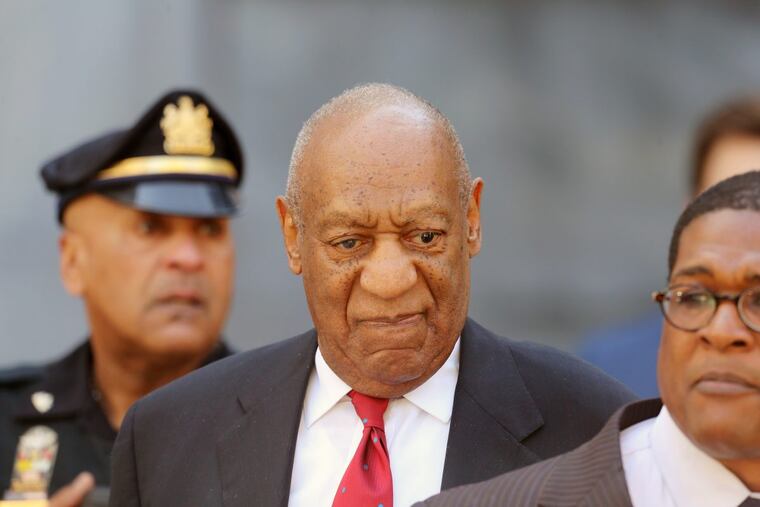 Comedian and actor Bill Cosby leaves the Montgomery County Courthouse after being found guilty of three charges Thursday, April 26, 2018.