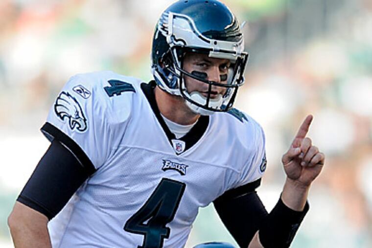 Kevin Kolb completed 23 of 29 passes for 326 yards and three touchdowns against the Falcons. (Clem Murray/Staff Photographer)