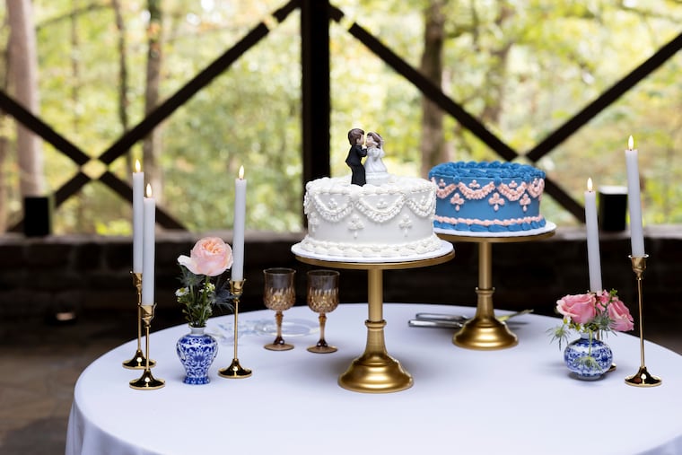 This Sept. 24, 2023, photo shows wedding cakes in Hot Springs, Ark. Wedding vendors and bridal couples of today have been impacted by U.S. tariffs on countries around the globe.