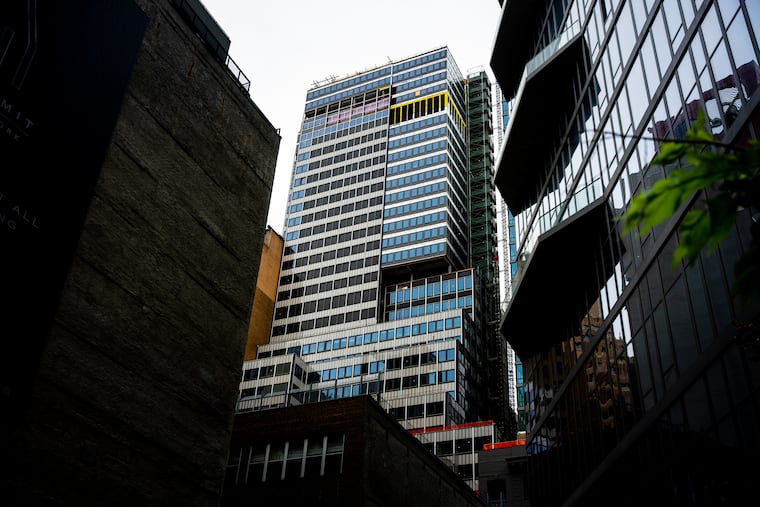 The building at 235 East 42nd Street is seen Tuesday, July 7, 2026, in New York. It was evacuated after buckling beams and falling bricks were reported.