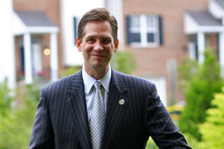 Montco Commissioner Bruce L. Castor Jr. at a groundbreaking in West Conshohocken. (Eric Mencher / Staff Photographer)