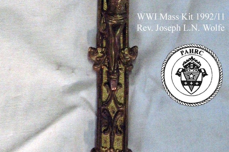 The cross from Lt. Joseph Wolfe's Mass kit.