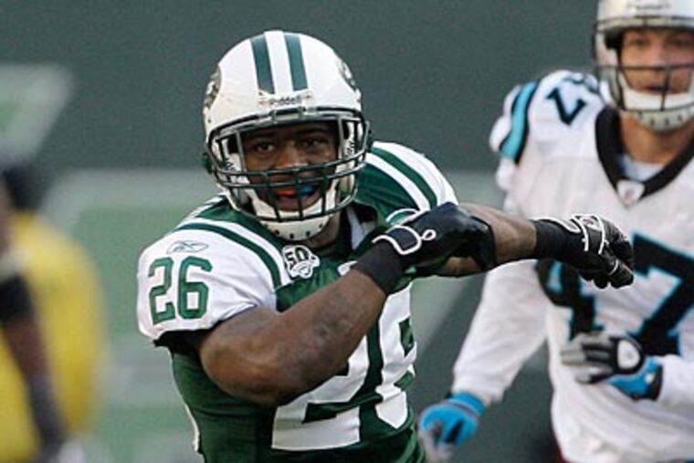 Lito Sheppard will play in the AFC Championship today with the New York Jets. (AP Photo/Julie Jacobson)