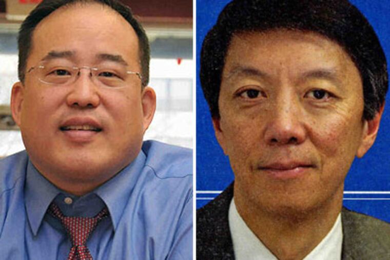 At-Large Council candidates David Oh (left) and Andy Toy (right) give Philadelphia's Asian-American community a chance to get a representative in City Hall, but they are very different politically. Oh is a Republican. Toy is a Democrat.