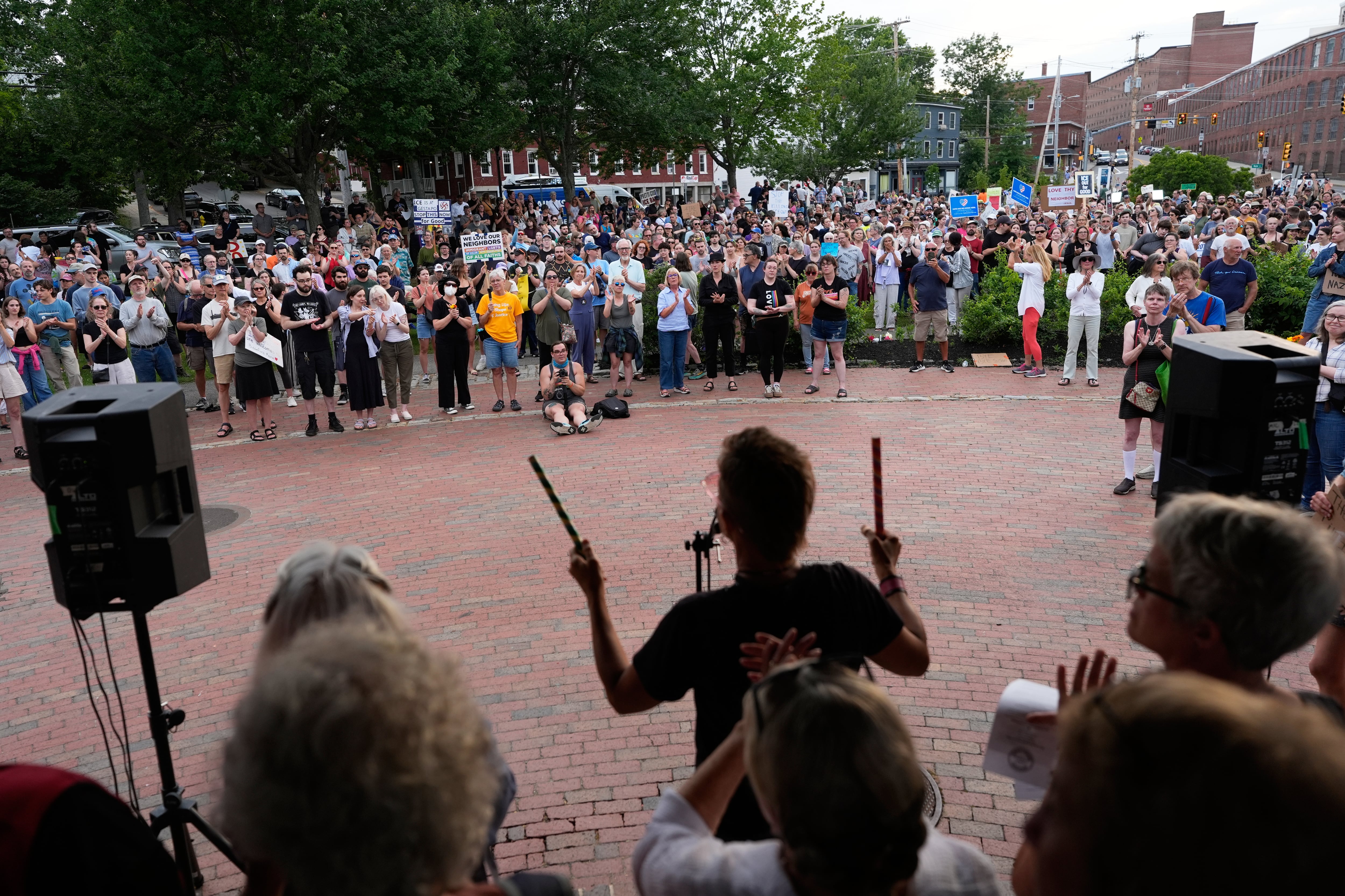 Hundreds protest in Maine over the fatal shooting of a Colombian man by ICE