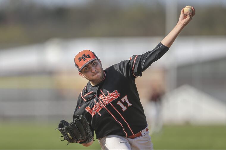 Marple Newtown's Luke Zimmerman throws a pitch against Central League rival Garnet Valley.
