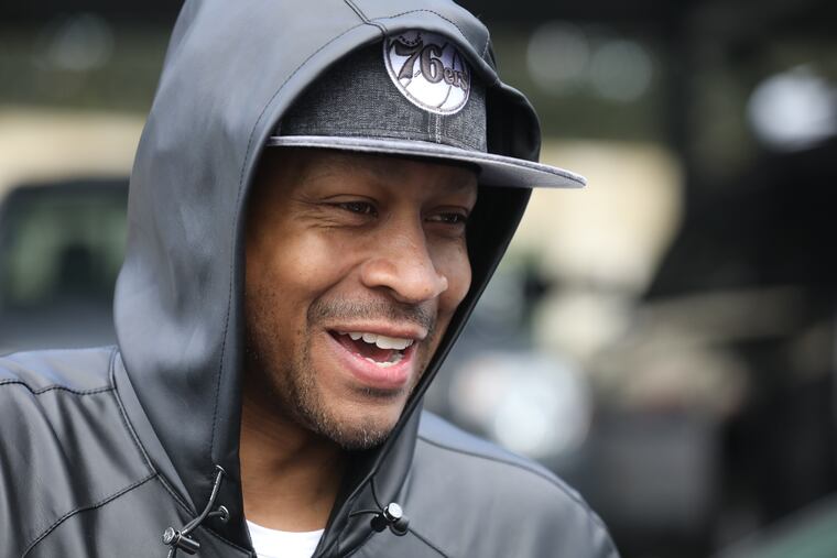 Allen Iverson gave his opinion on the Sixers' additions at the team's practice facility earlier this month.