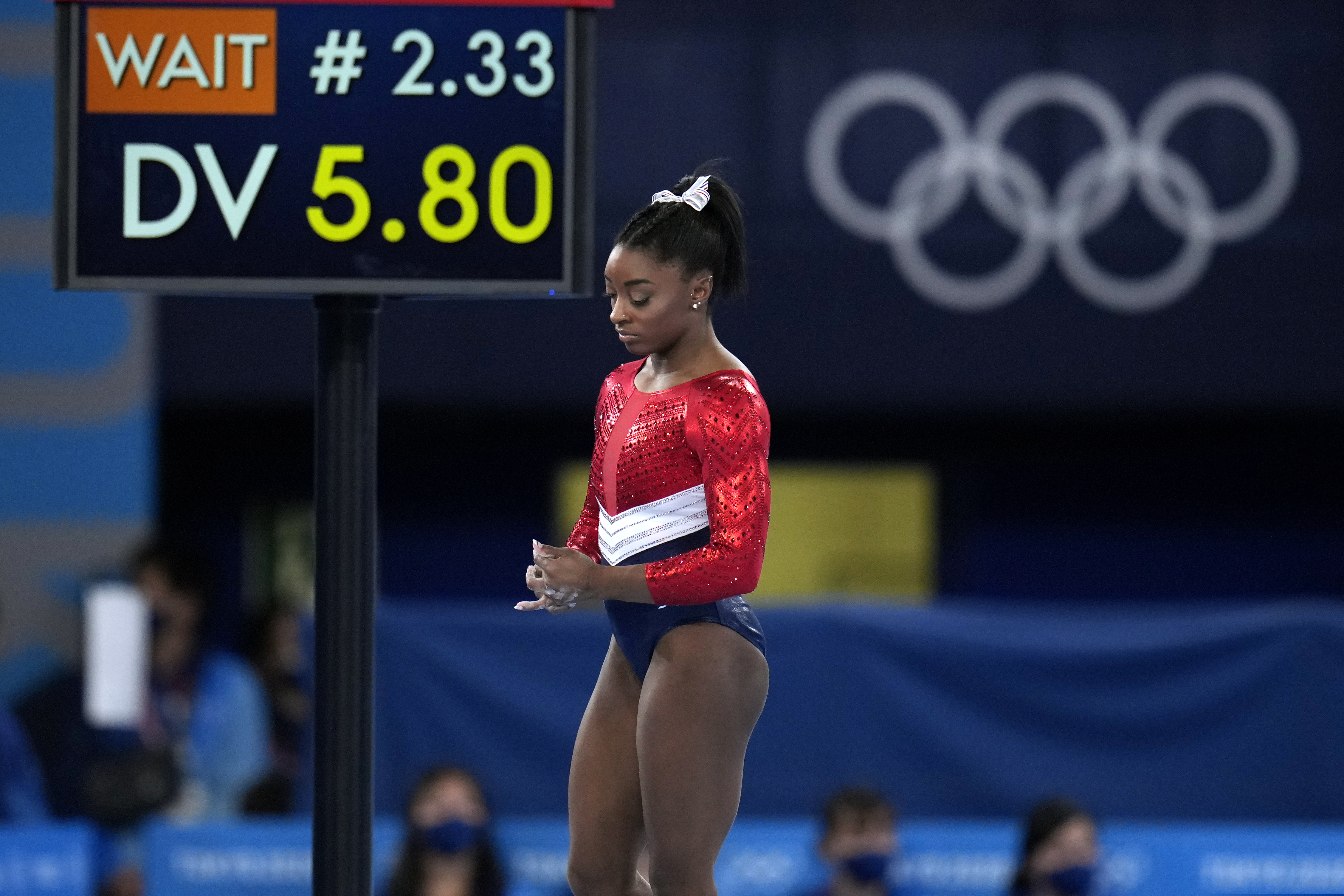 Simone Biles to be evaluated daily to determine whether she’ll compete in the finals for floor exercise on Monday or balance beam a day later.