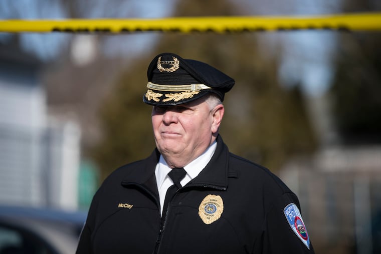 Bucks County Lieutenant Deputy Sheriff George McClay, shown here during his tenure as Morrisville Borough Police Chief, resigned earlier this month.