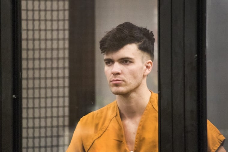Samuel Lincoln Woodward, 20, of Newport Beach, Calif., a suspect in the murder of 19-year-old Blaze Bernstein, appears in court at the Orange County Central Justice Center in Santa Ana, Calif., on Wednesday, Jan. 17, 2018.
