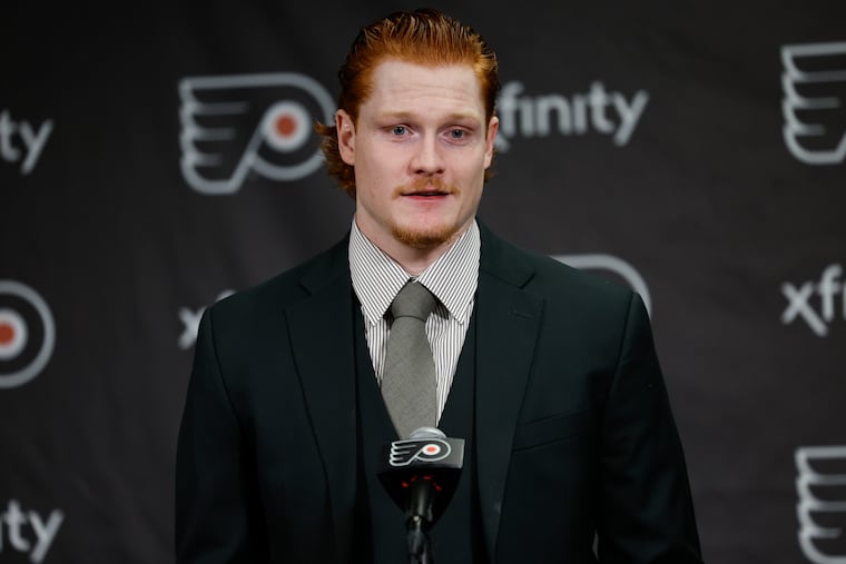 "Coming down to it, this is where I want to be, and this is home now," Flyers right wing Owen Tippett says after signing his extension.