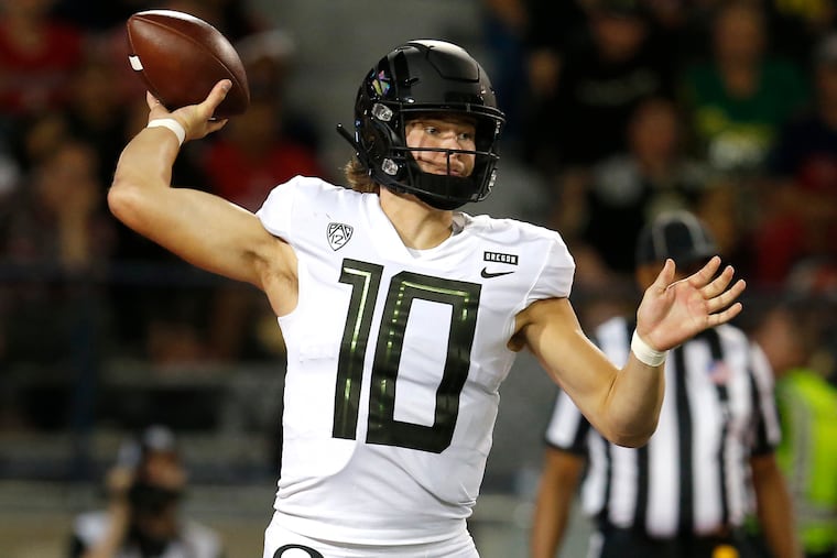 Justin Herbert is back at quarterback for Oregon.