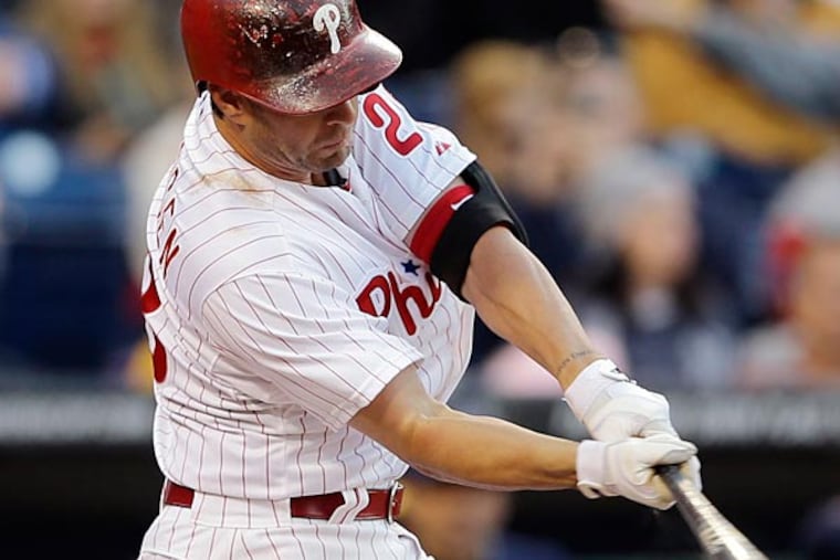 Chase Utley's replacement, Kevin Frandsen, hit a solo home run in the first inning. (Matt
Slocum/AP)