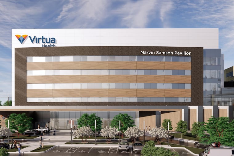 Virtua Health has begun construction on a new patient pavilion at Virtua Our Lady of Lourdes Hospital in Camden, shown here in an architectural rendering.