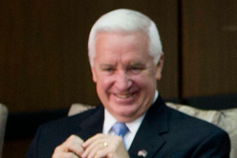 Pennsylvania Governor Tom Corbett. Photograph from press conference regarding the World Meeting of Families - Philadelphia 2015 held at the Archdiocese of Philadelphia at 17th and Vine St on Friday morning March 7, 2014. ( ALEJANDRO A. ALVAREZ / STAFF PHOTOGRAPHER )