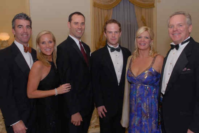 From left, gala cochairs Steve and Linda Siegfried, Dito Van Reigersberg, choreographer Matthew Neenan, and gala cochairs Sharon and Neal Bozentka, at the Park Hyatt at the Bellevue.