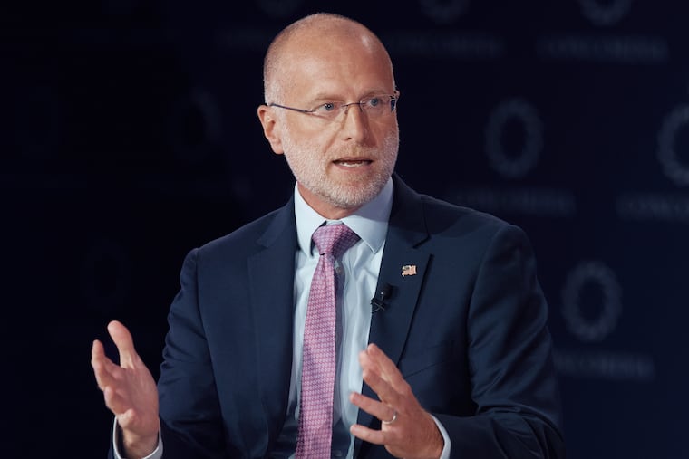 Federal Communications Commission chairman Brendan Carr speaks during the Concordia Annual Summit in New York on Sept. 22.