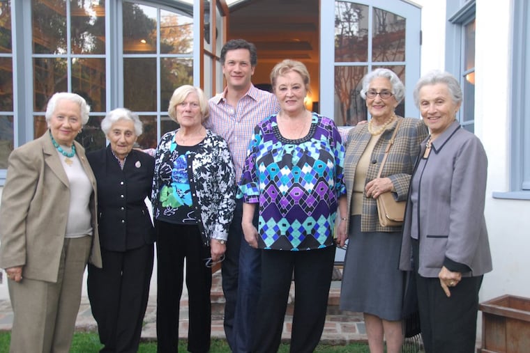 Director Jon Kean with the six subjects of ‘After Auschwitz.’