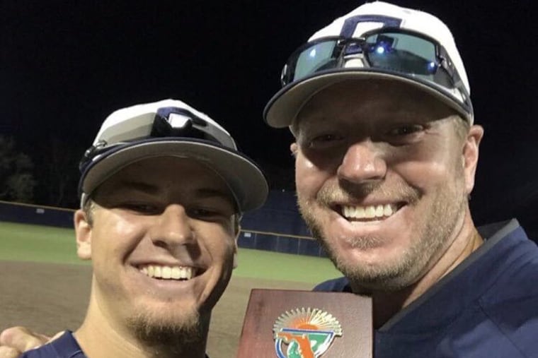 Roy Halladay with Phillies draft pick Matheu Nelson.