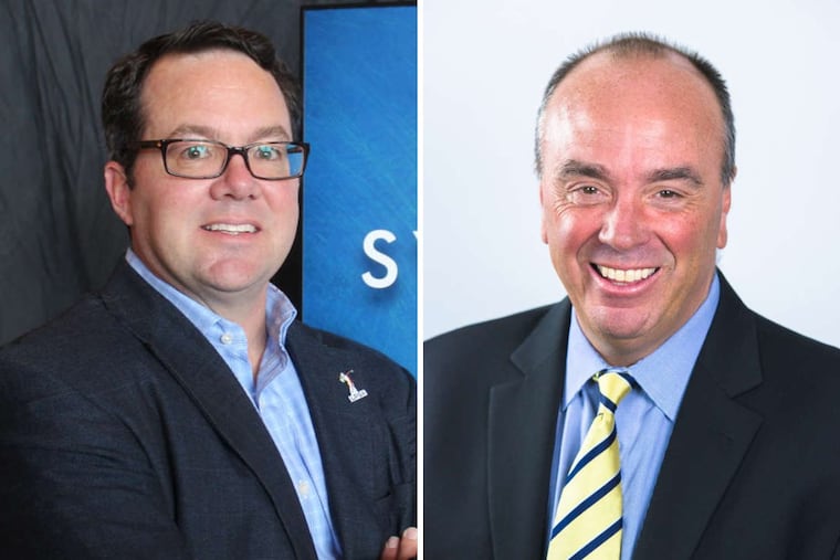 Mike Nichols (left), CBO of the Symetra Tour, and Mike Bowman, head of the Valley Forge Tourism and Convention Board, have teamed up to host the inaugural Valley Forge Invitational in Pottstown this week.