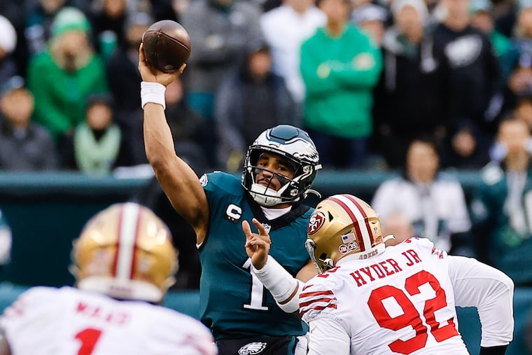 Eagles quarterback Jalen Hurts helped the Birds draw a monster audience on Fox for Sunday's NFC championship game against the 49ers.