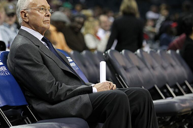 Former Sixers coach Larry Brown has stepped down as the head coach of the Charlotte Bobcats. (AP Photo/Bob Leverone)