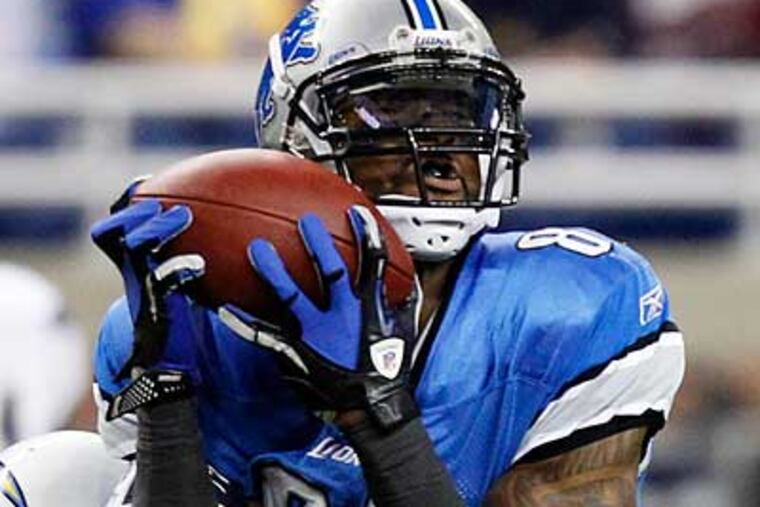 Calvin Johnson will be the Eagles' No. 1 defensive priority against the Lions. (Rick Osentoski/AP)