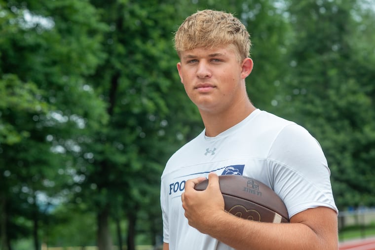 La Salle College High School's Grayson McKeogh is a senior offensive lineman who is ranked among the top players in the state and recently announced his pledge to Notre Dame.