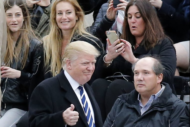 Donald Trump at the May 2016 University of Pennsylvania commencement at Franklin Field. His daughter Tiffany was graduating that day.