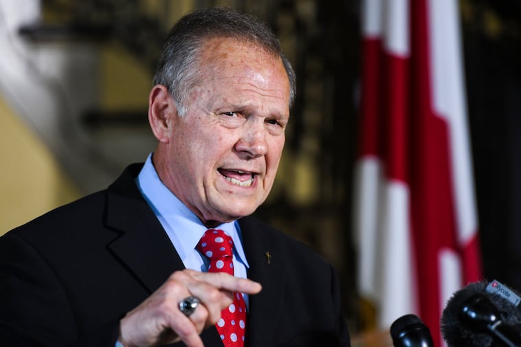 Former Alabama Chief Justice Roy Moore announces his run for the Republican nomination for U.S. Senate Thursday, June 20, 2019, in Montgomery, Ala.