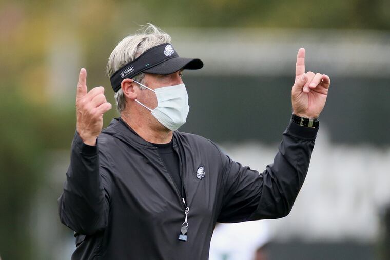 Eagles coach Doug Pederson says Jordan Mailata has done some good things, but can benefit from playing behind Jason Peters.