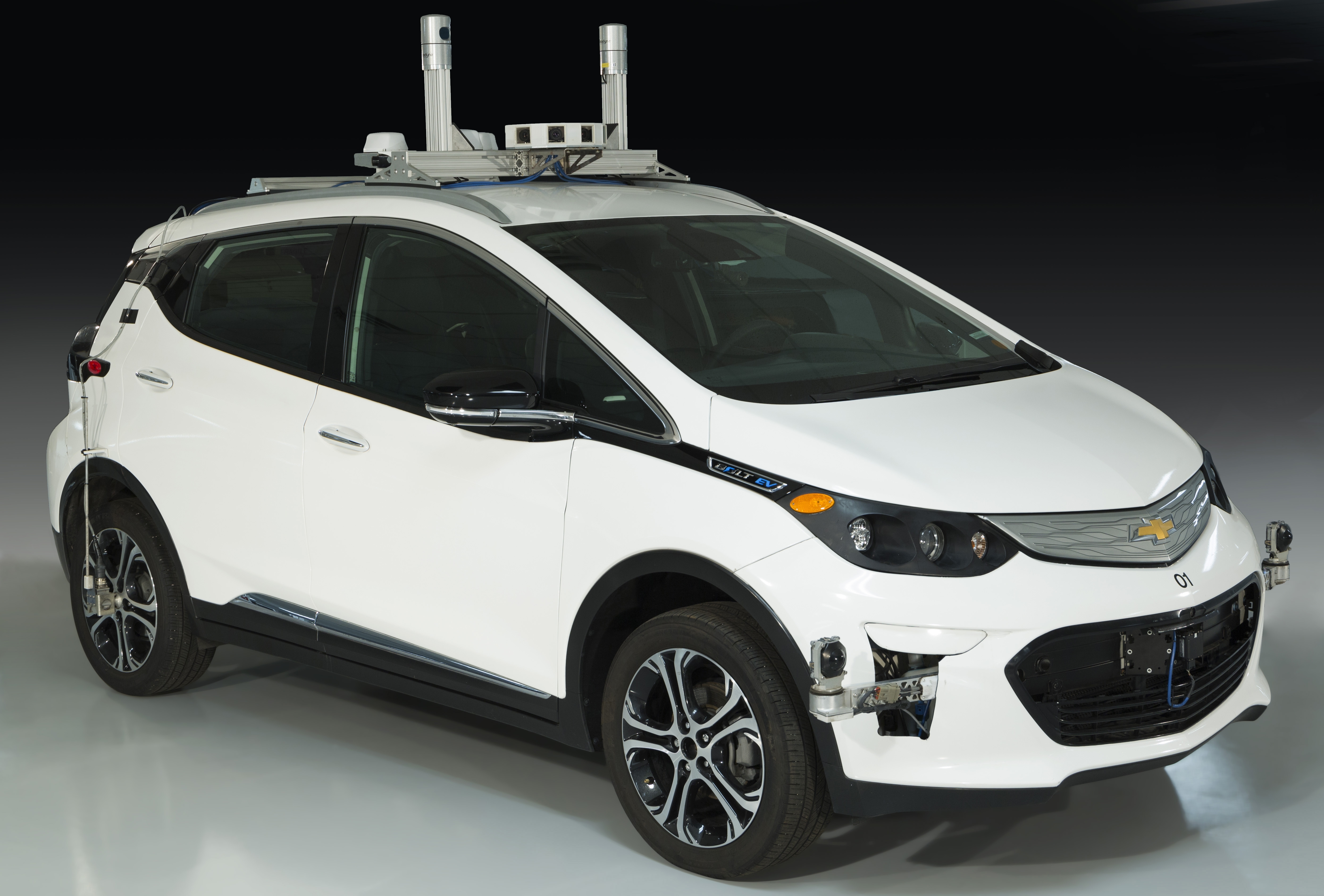 In a photo provided by the Henry Ford Museum, a Chevrolet Bolt, one of General Motors' first self-driving test vehicles, is shown. The Henry Ford announced Tuesday, March 12, 2019, that the modified pre-production Bolt electric vehicle, which made its debut in 2016, is the first autonomous car to be added to its collection. The vehicle will be displayed at the "Driving America" exhibit that chronicles the history of the automobile at the Henry Ford Museum of American Innovation. (Rudy Ruzicska / The Henry Ford via AP)