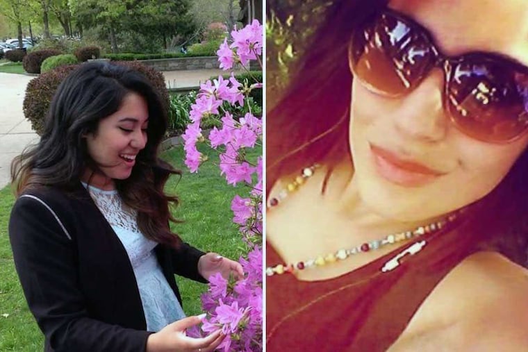 Catherine Cardoza (left) was in critical condition after being hit by a pickup truck at 11th and Market in November. Her friend, Anna Gonzalez, 22, of the 700 block of W. Roosevelt Boulevard, was killed in the accident.