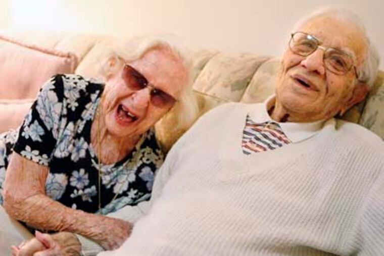 Bill and Marie DeCaro plan to celebrate their 80th anniversary June 20 at Harlee Manor in Delaware County. “They’ve been beautiful, beautiful years. Who could ask for anything more?" he says. (Elizabeth Robertson / Staff Photographer)
