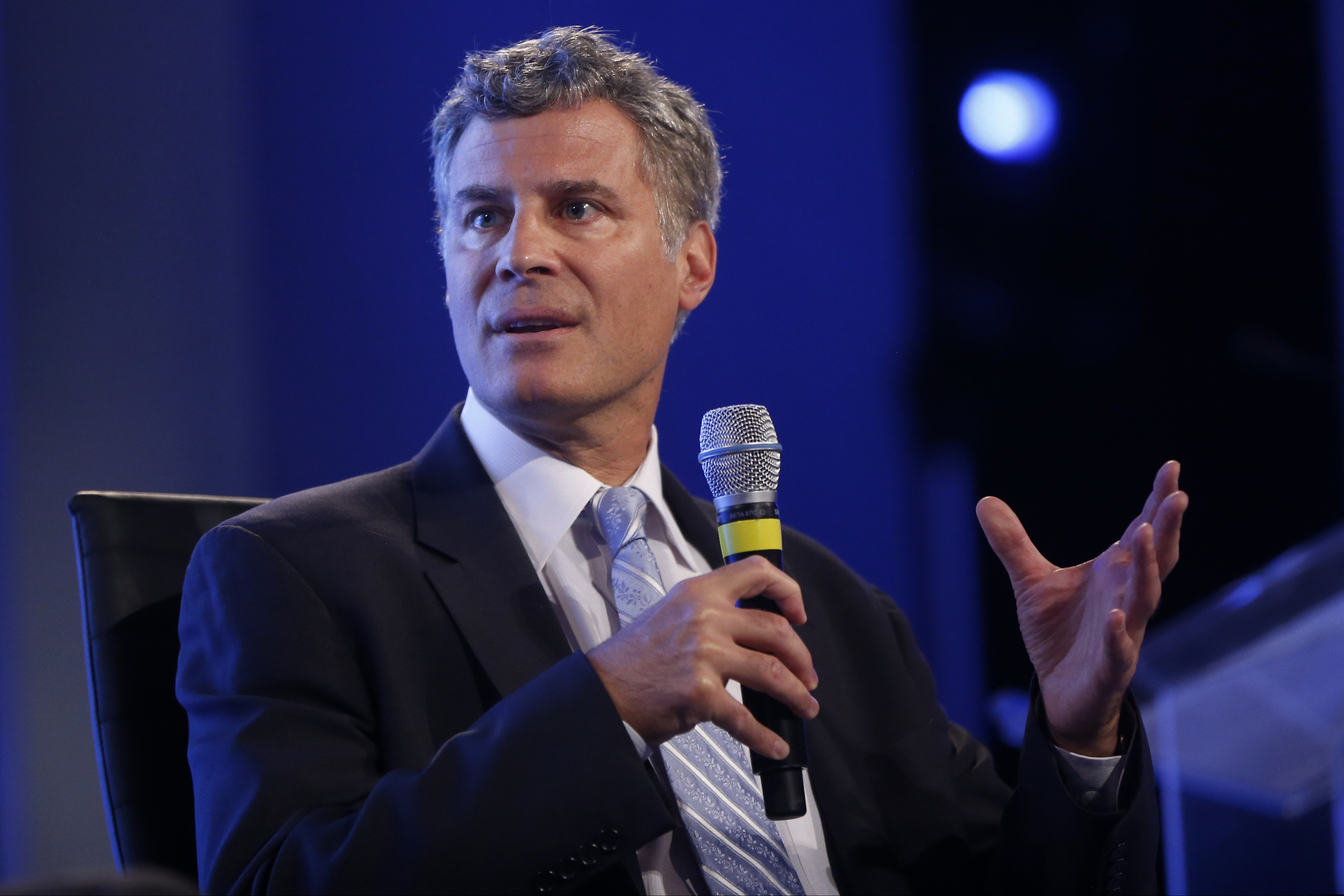 FILE- In this May 14, 2014, file photo Alan Krueger, professor of economics and public affairs at Princeton University, speaks at the 2014 Fiscal Summit organized by the Peter G. Peterson Foundation in Washington. Princeton University Professor Krueger, a groundbreaking economist who served as a top adviser, has died according to a statement by the university.