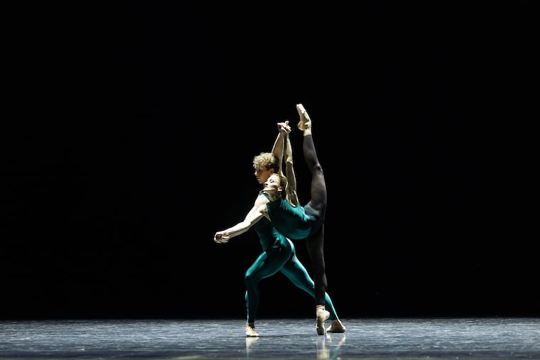 Philadelphia Ballet dancers Oksana Maslova and Jack Thomas in William Forsythe's "In the Middle, Somewhat Elevated."