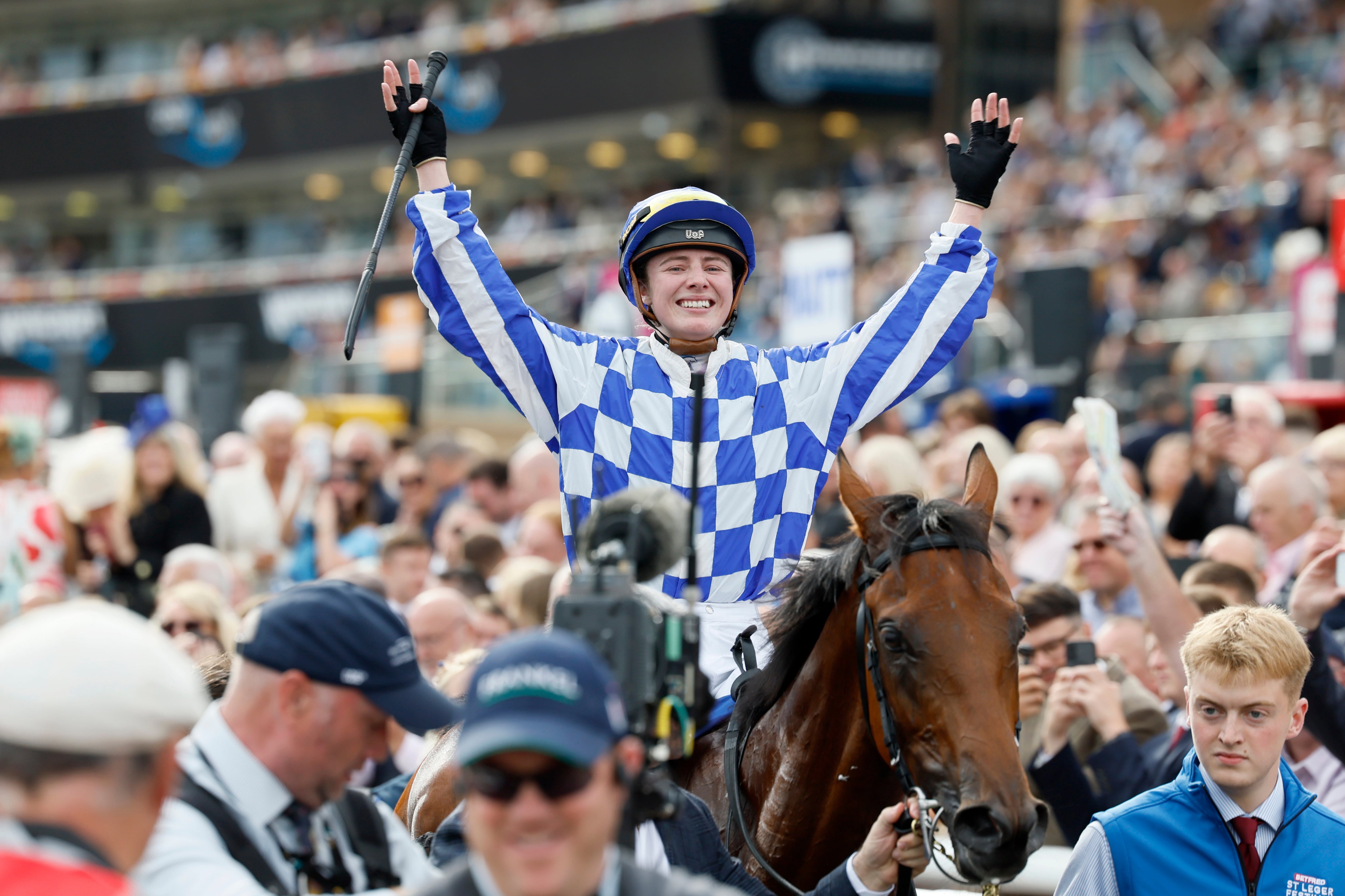 Saffie Osborne makes history as first female jockey to win a British Classic